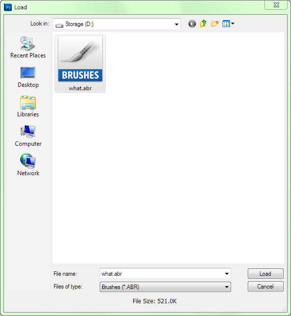 Load dialog in Windows