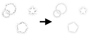 A comparison of the shapes before and after the final merge.